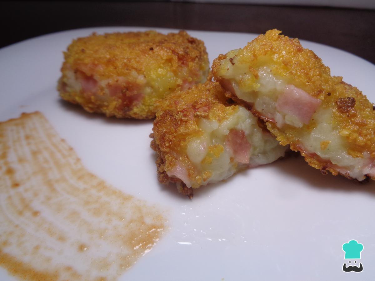 Receta de Croquetas de jamón, queso y papa