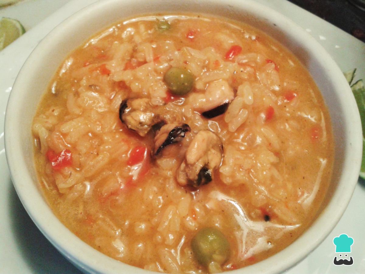 Receta de Arroz caldoso con marisco congelado