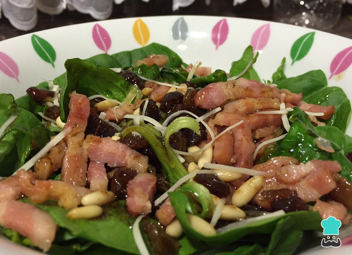 Receta de Ensalada de espinacas y bacon
