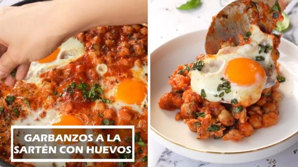 Cristina Fernández, cocinera: “Los huevos más ricos no son los fritos, se hacen con 1 bote de garbanzos, 300 g de tomate, ajo y cebolla” - Cómo hacer los garbanzos a la sartén con huevos de Cristina Fernández