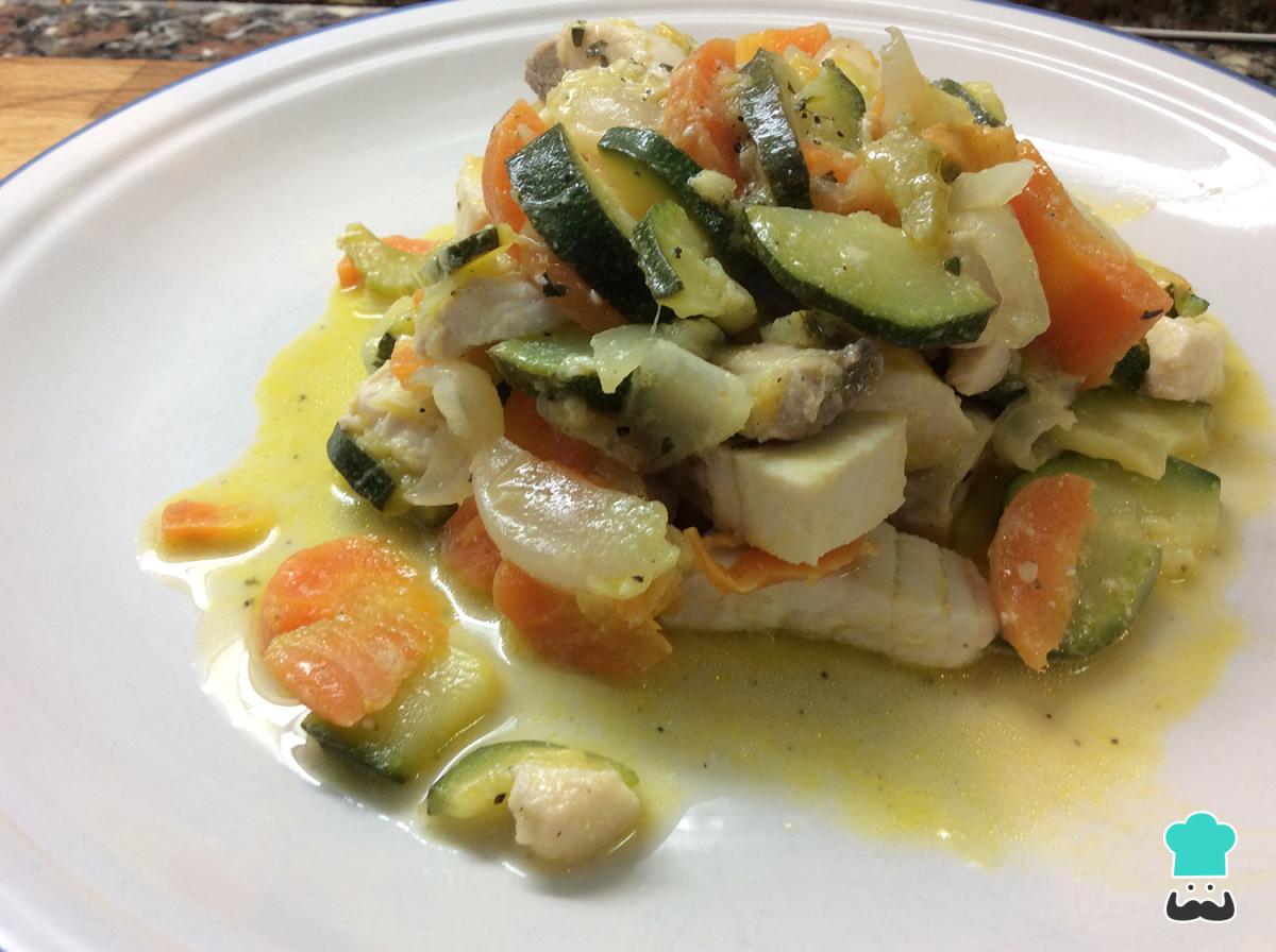 Receta de Emperador con verduras