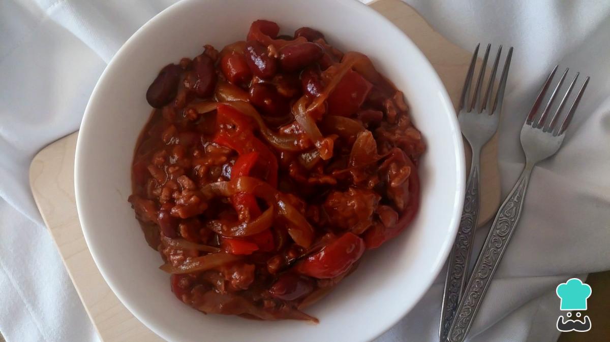 Receta de Frijoles con carne picantes (o chili beans)
