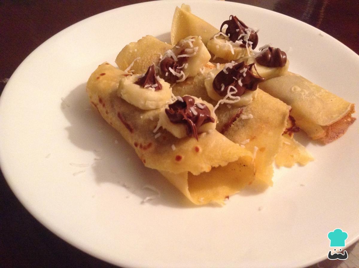 Receta de Crepes de plátano y Nutella