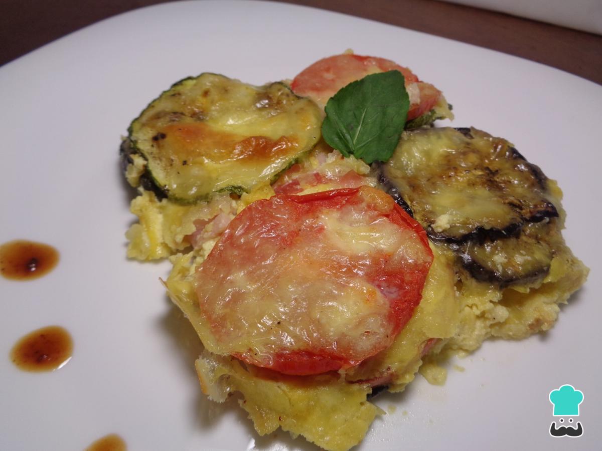 Receta de Pastel de berenjenas con calabacín al horno