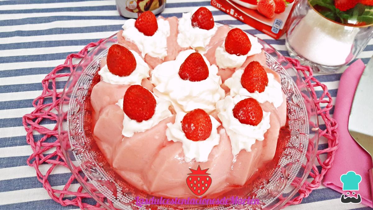 Receta de Flan de fresas con gelatina