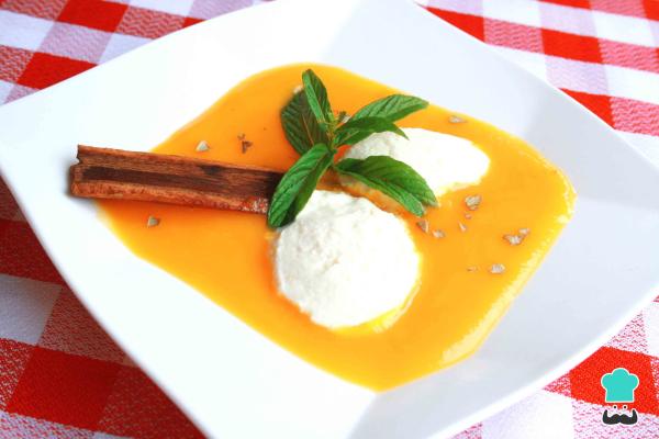 Receta de Sopa de mango con helado