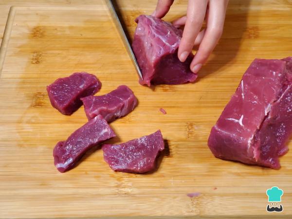 Receta de Lomito saltado de carne - Paso 1
