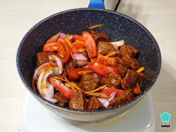 Receta de Lomito saltado de carne - Paso 4