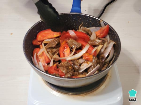 Receta de Lomito saltado de carne - Paso 5