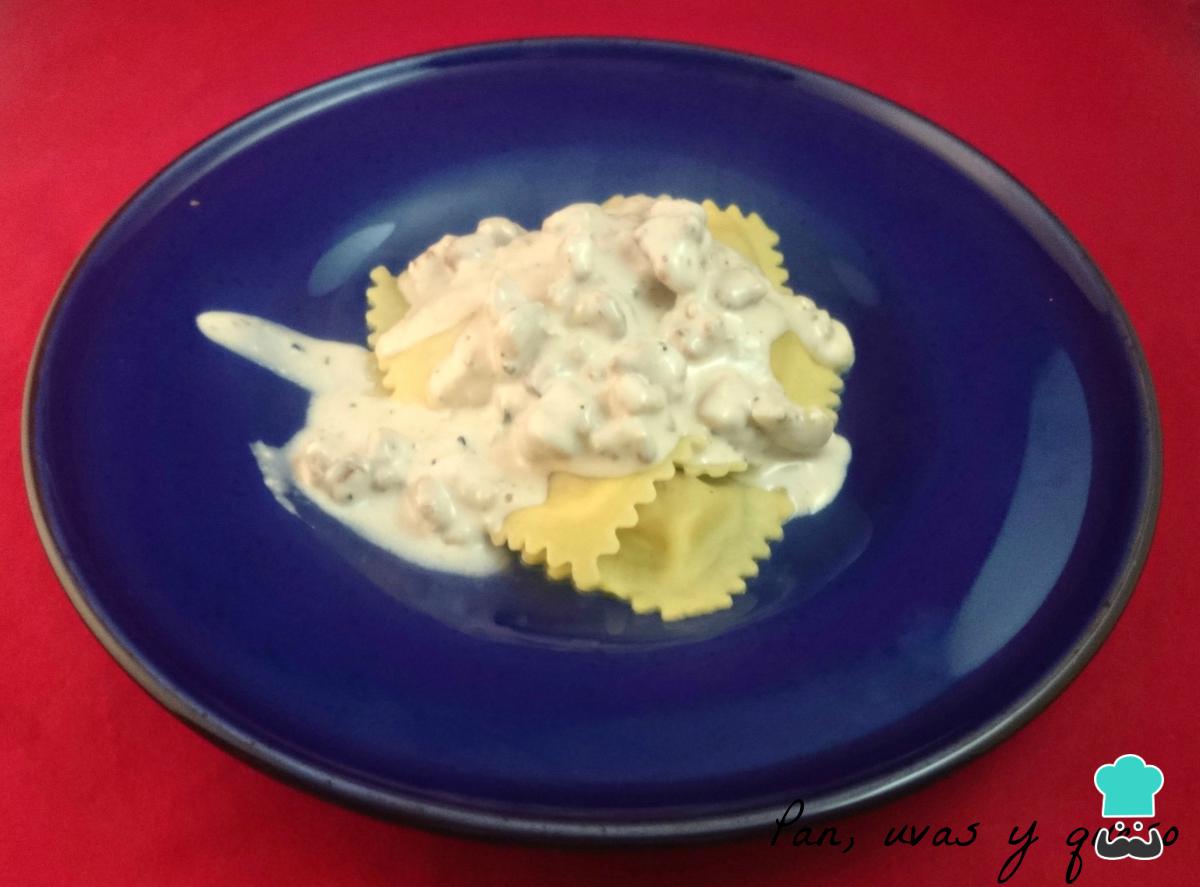 Receta de Raviolis con salsa de nueces