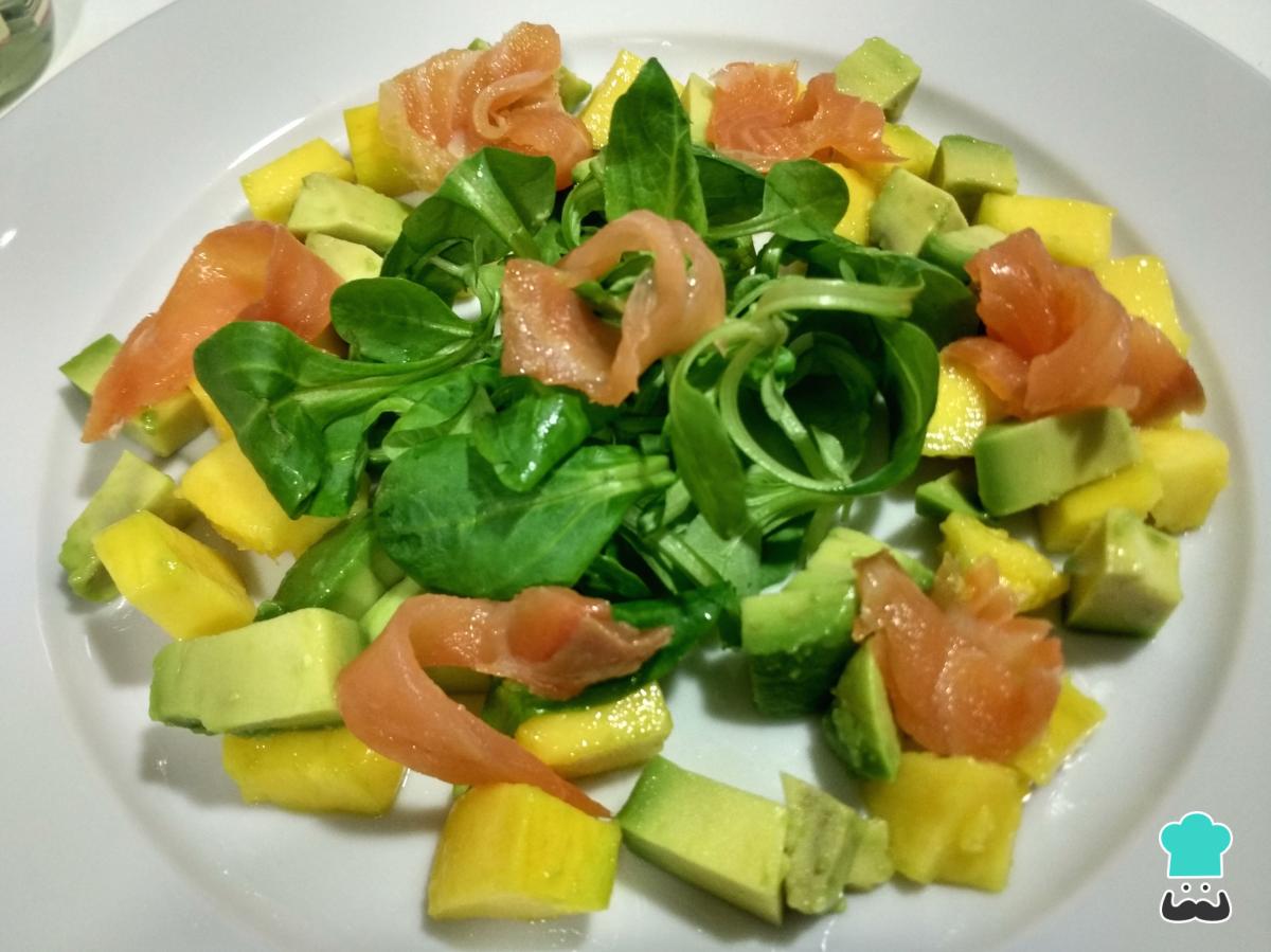 Receta de Ensalada de salmón y mango