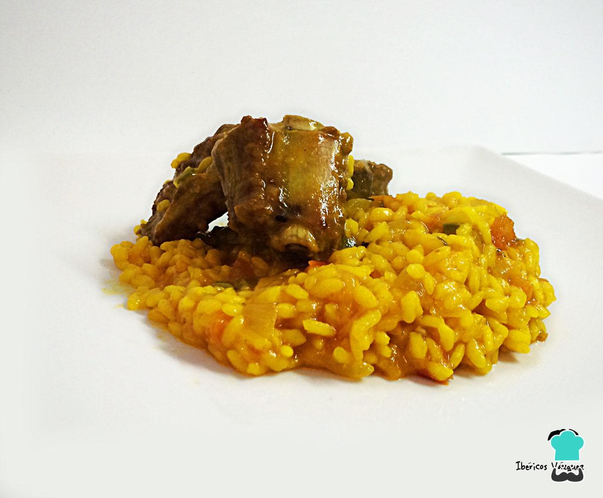 Receta de Arroz con costillas de cerdo ibérico