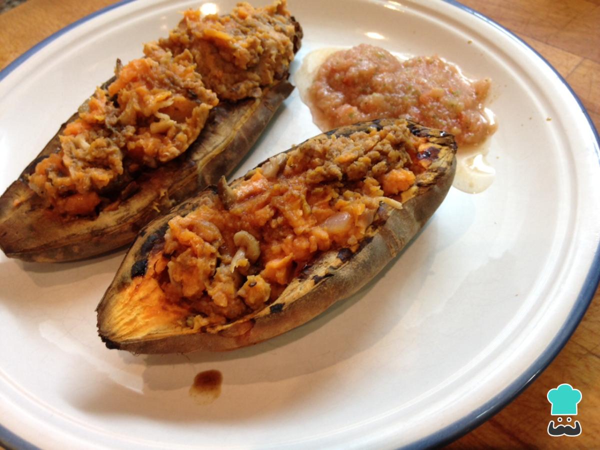 Receta de Boniatos rellenos de carne