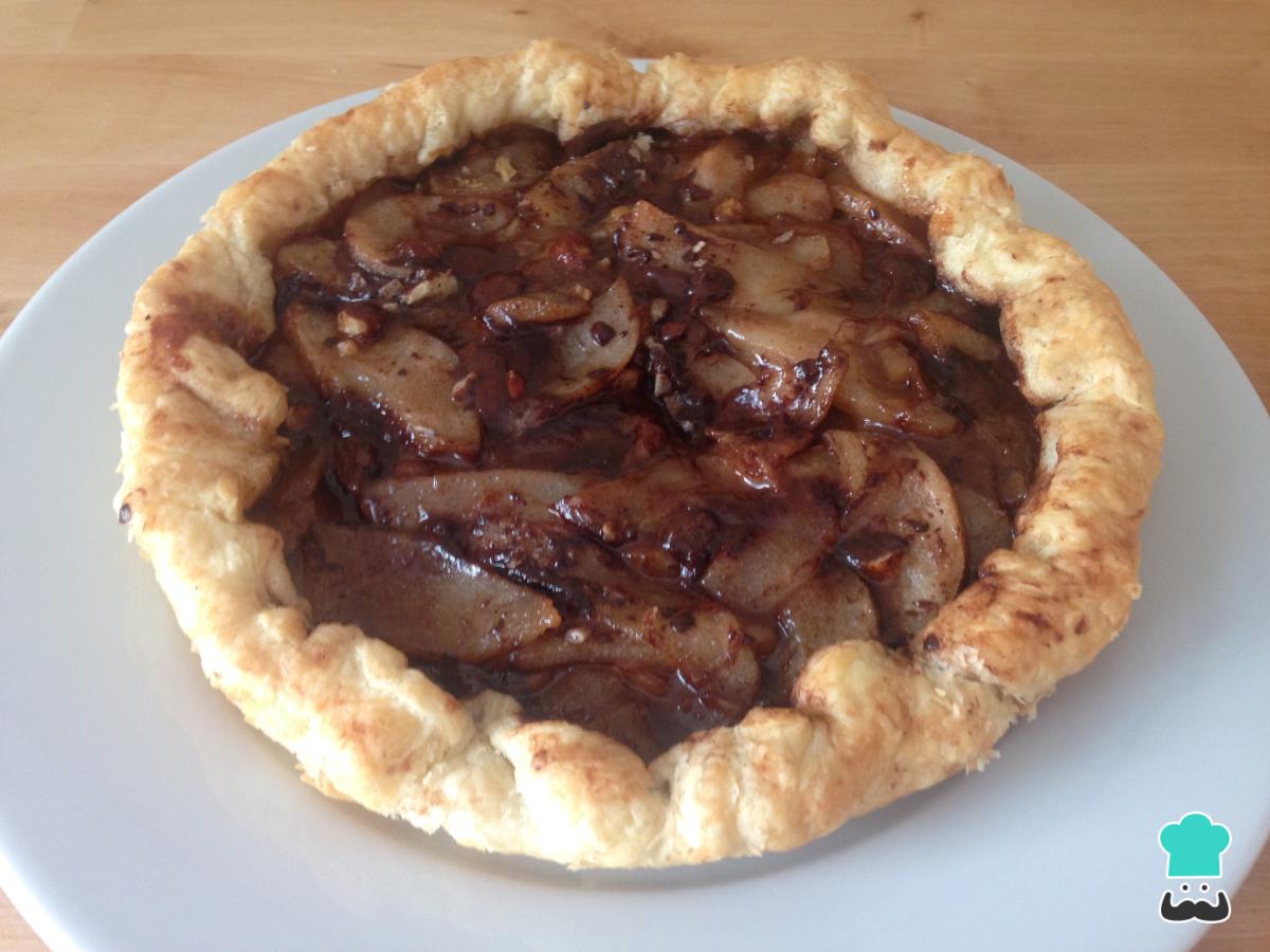 Receta de Tarta de peras y chocolate