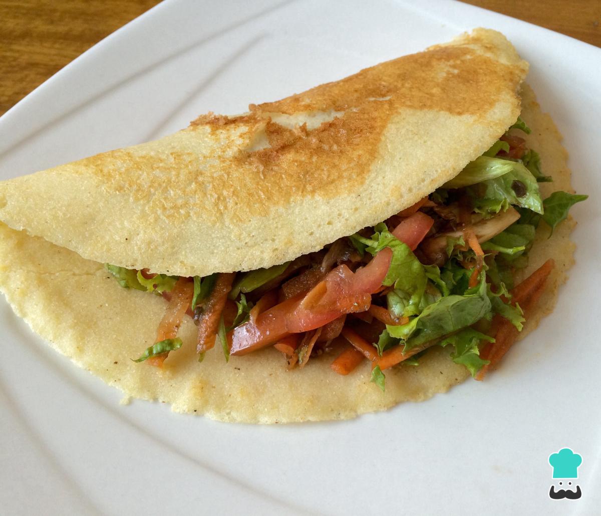 Receta de Crepes con ensalada