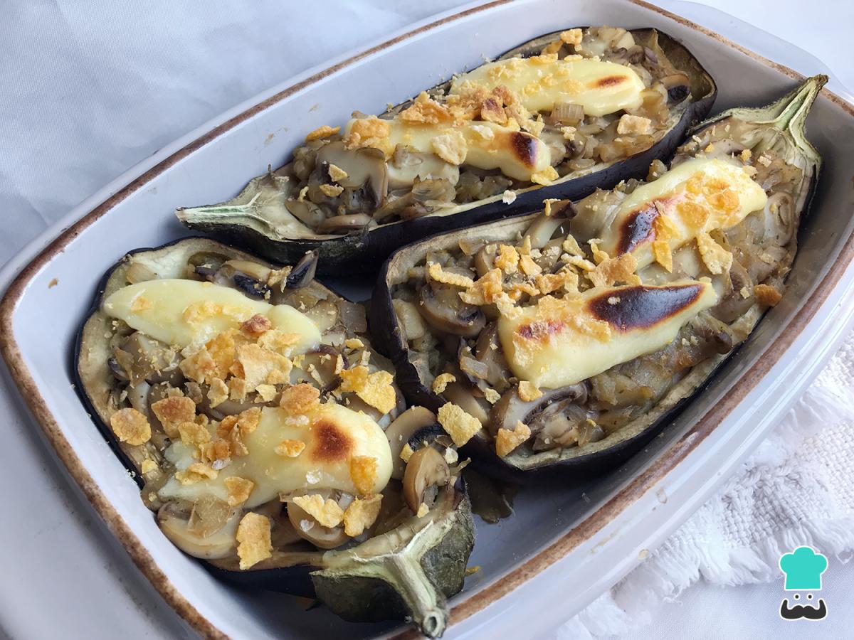 Receta de Berenjenas rellenas de champiñones