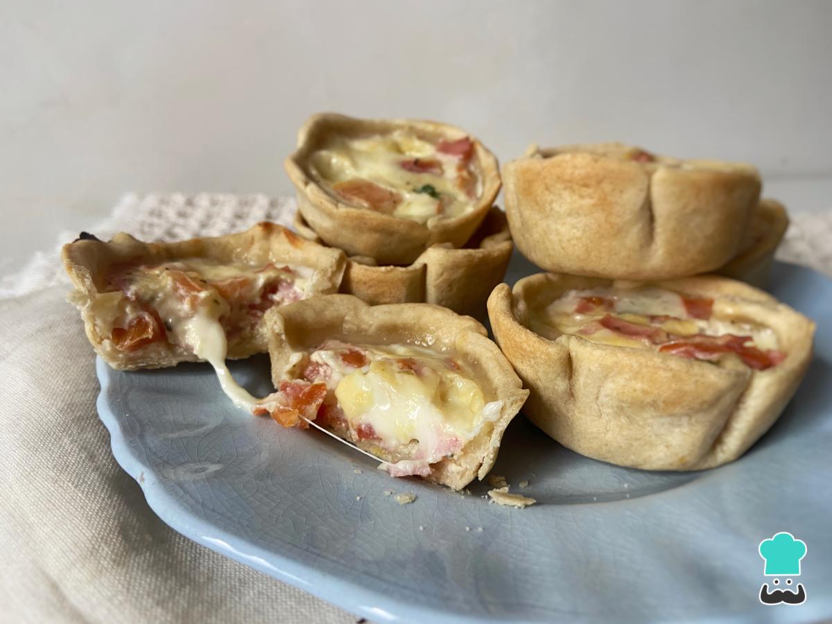 Receta de Canastitas de jamón y queso
