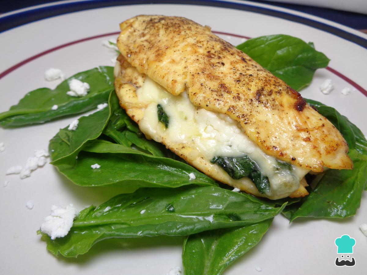 Receta de Pechugas rellenas de queso crema y espinacas