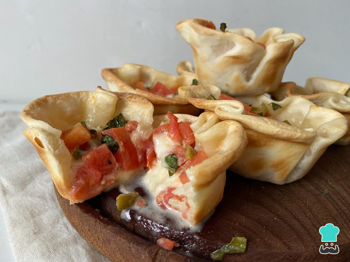 Receta de Canastitas caprese