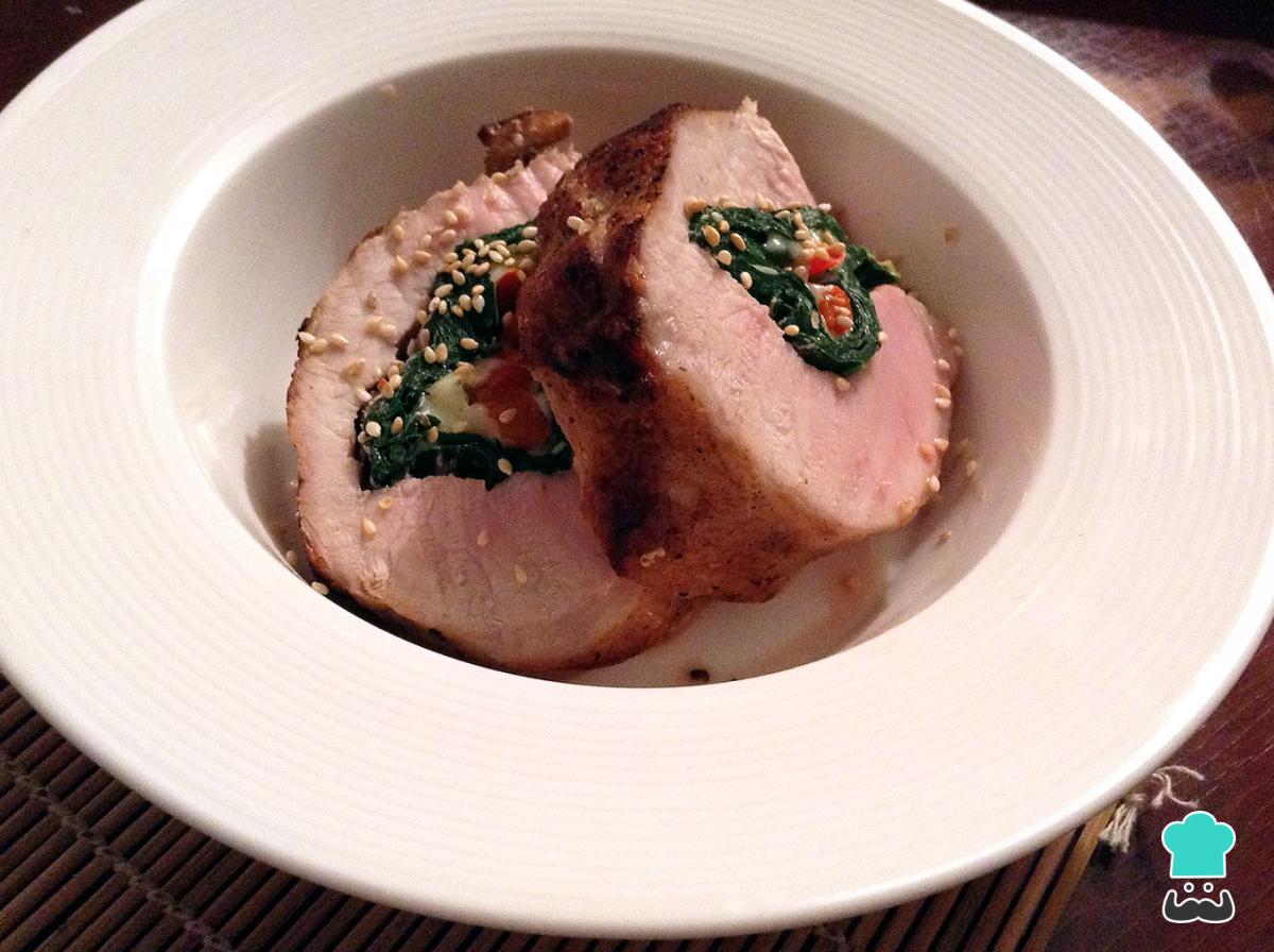 Receta de Cañón de cerdo relleno al horno