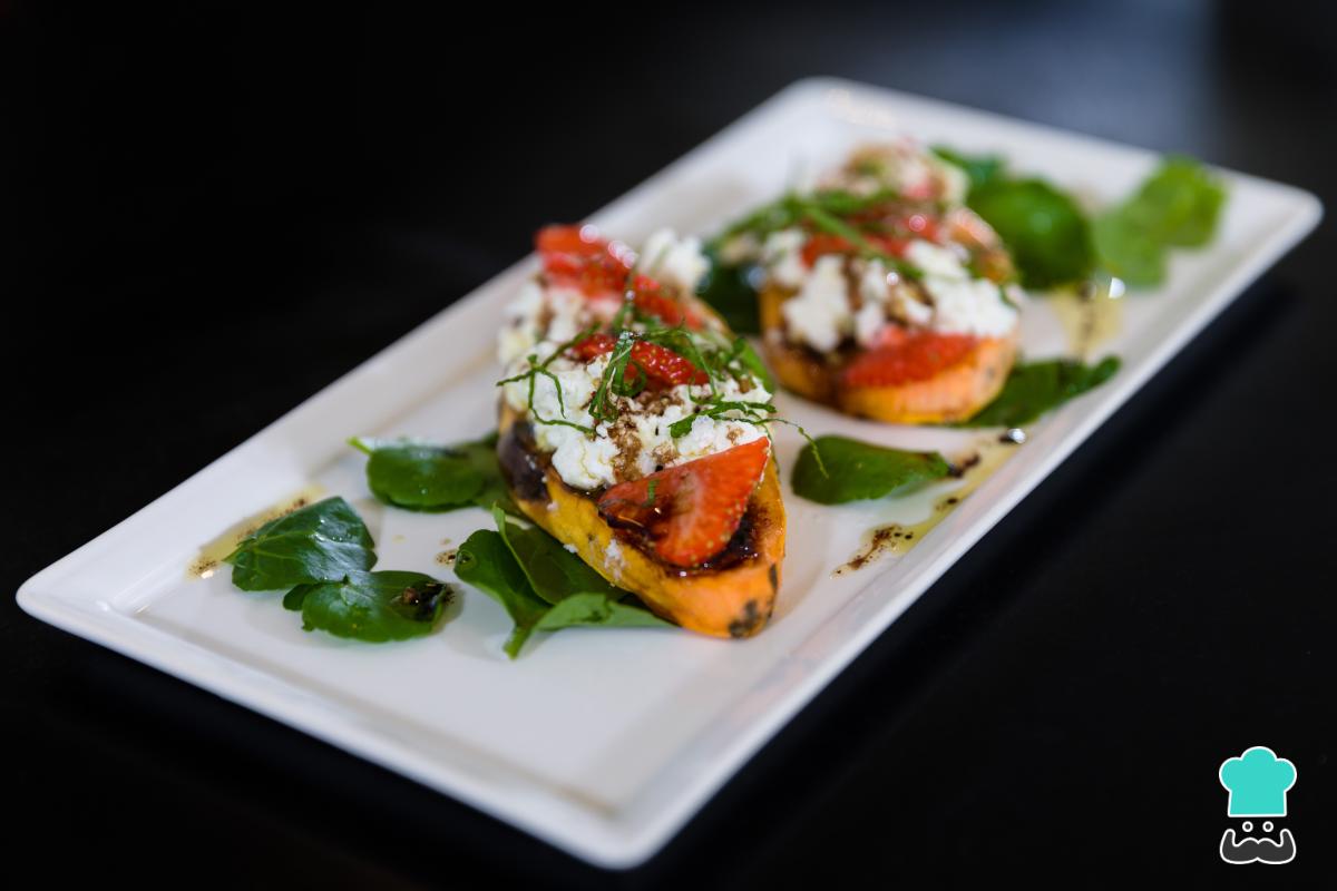 Receta de Batata al horno con queso de cabra