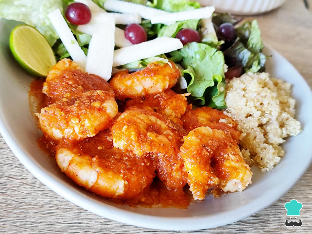 Receta de Camarones a la diabla con chipotle