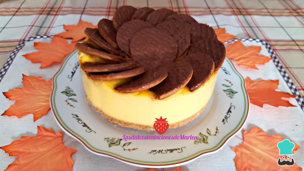 Receta de Tarta de natillas y galletas sin horno