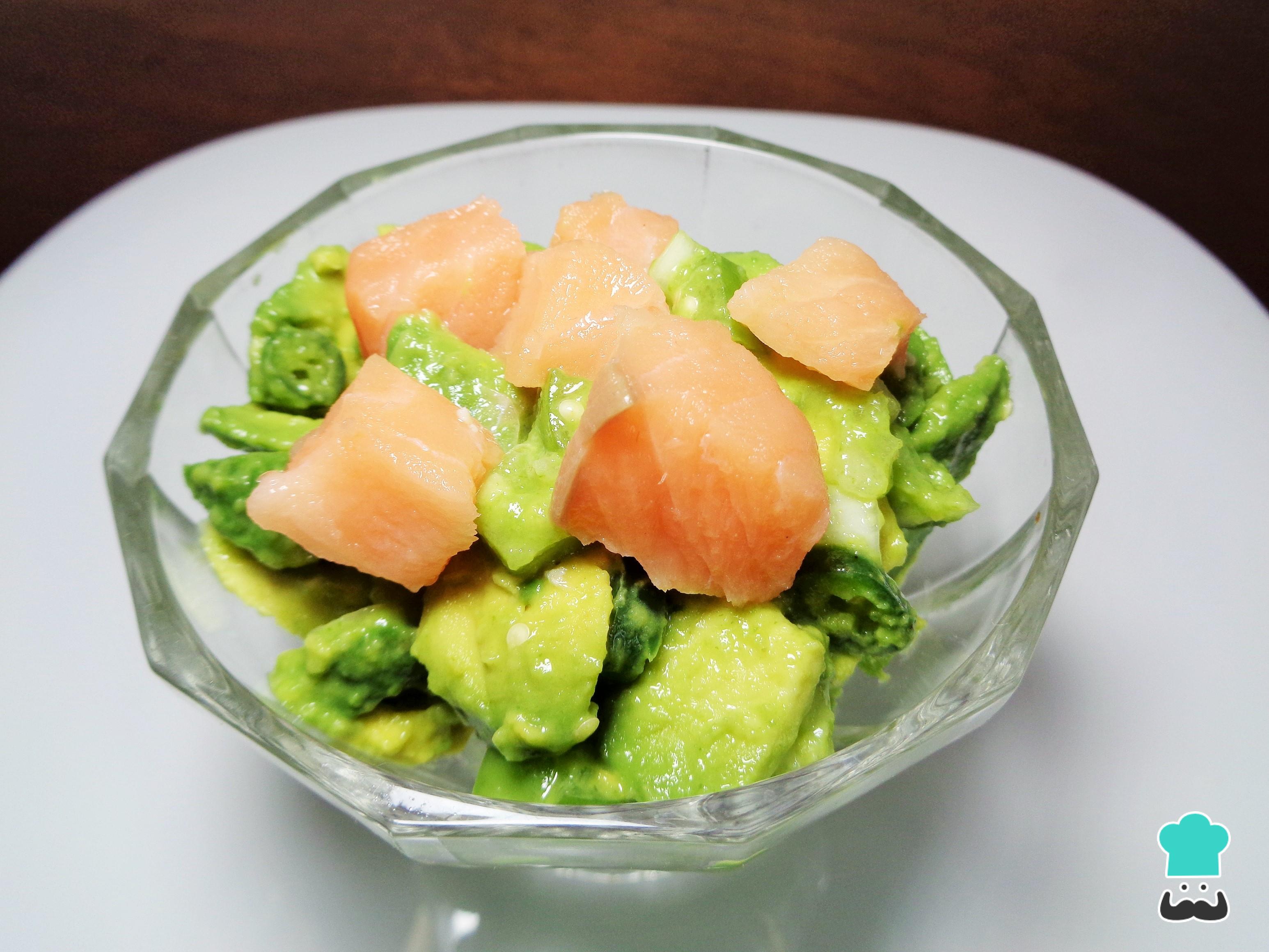 Guacamole con salmón marinado Fácil