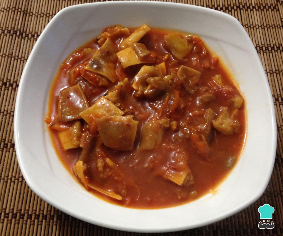 Receta de Oreja de cerdo en salsa