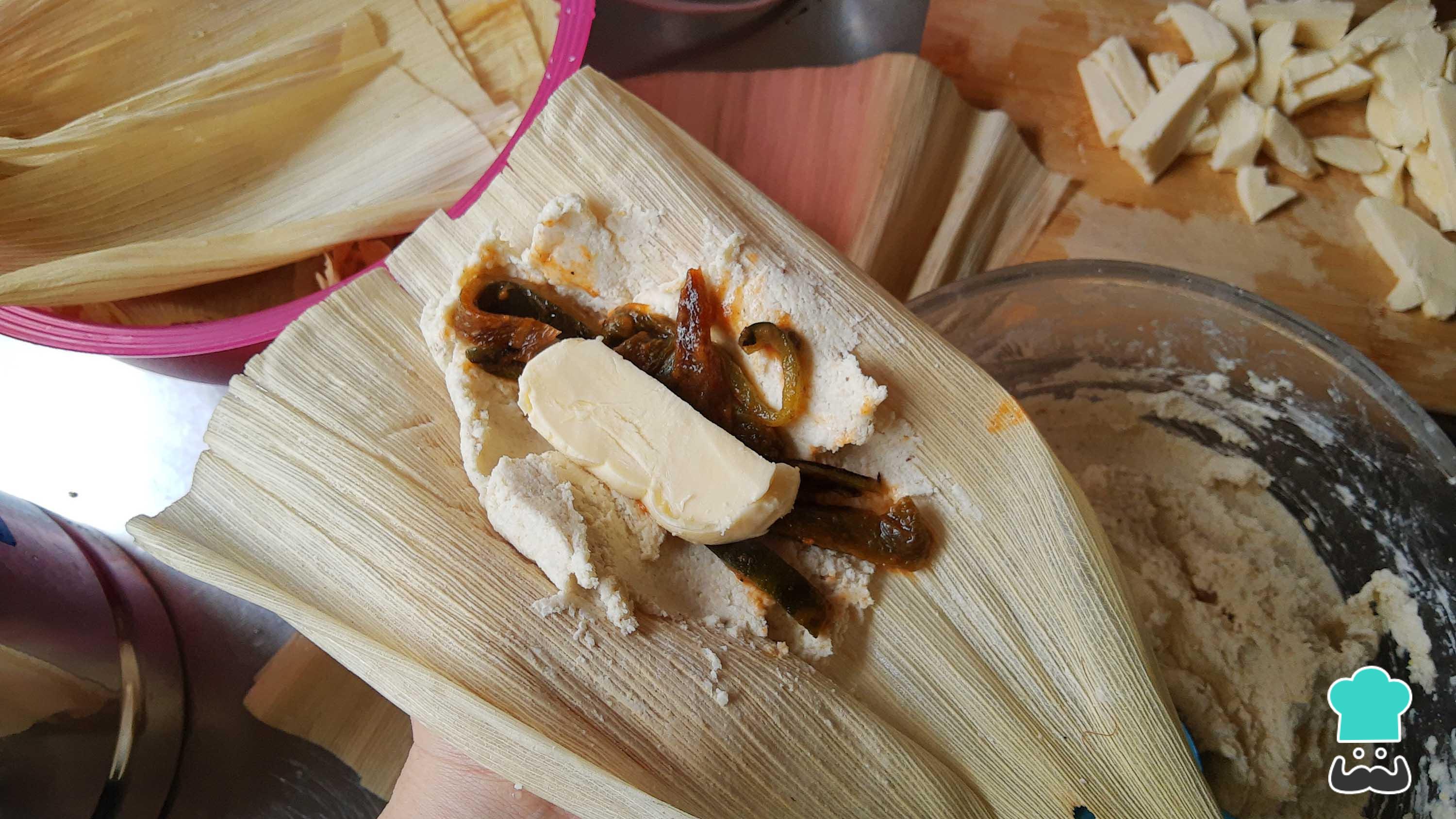 Tamales de rajas Receta FÁCIL