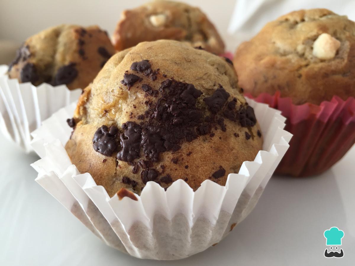 Receta de Muffins de plátano y chocolate