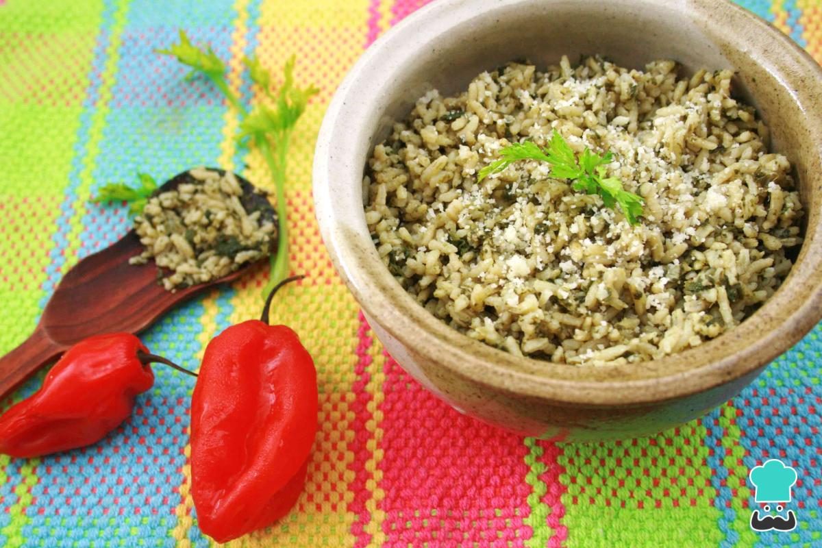 Receta de Arroz de espinacas y cilantro