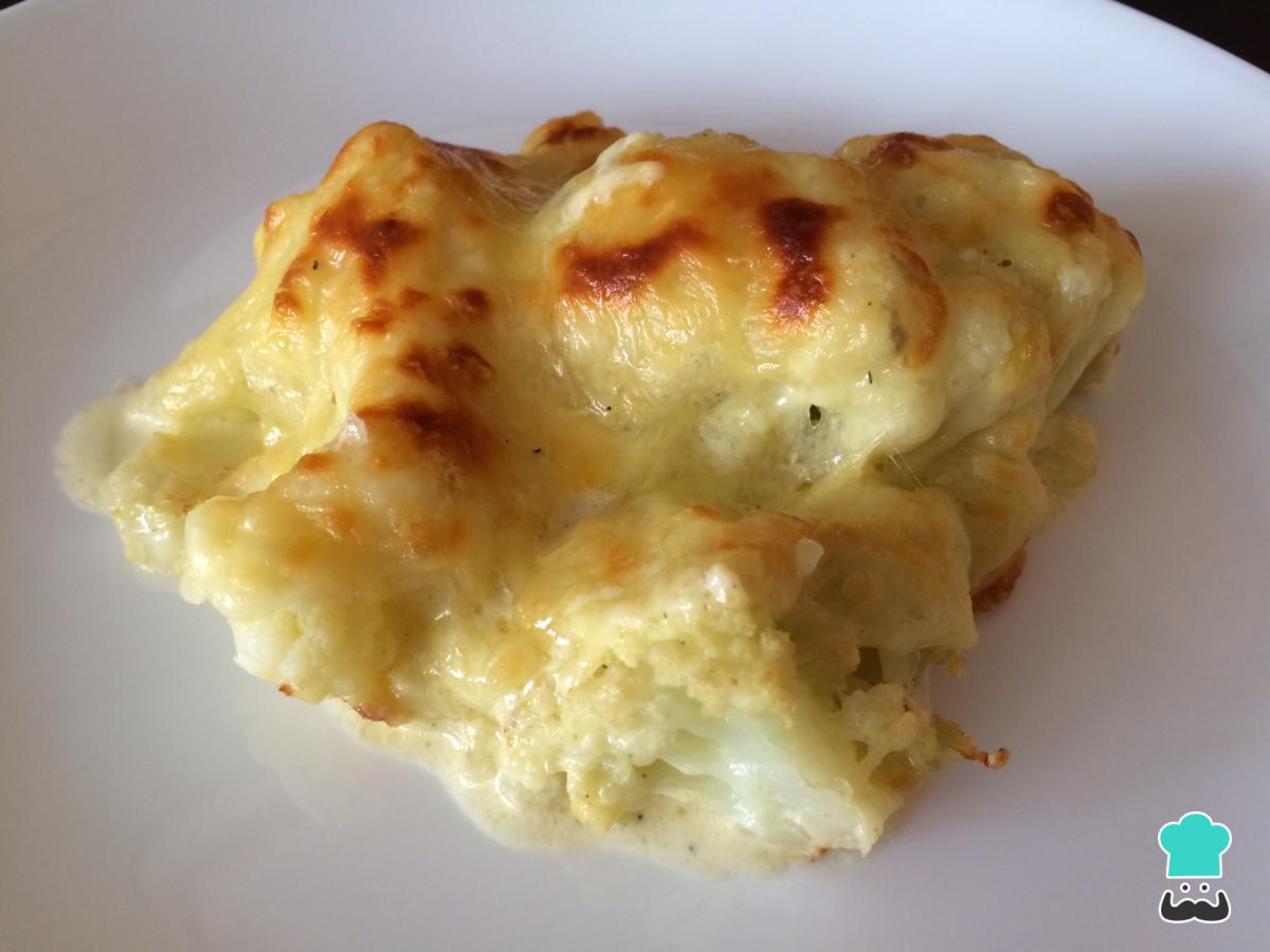Receta de Coliflor gratinada al horno sin bechamel
