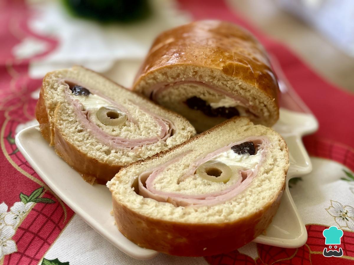Receta de Pan de jamón con queso crema