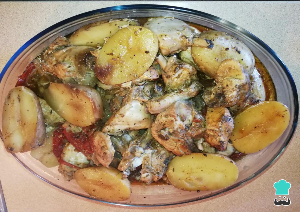 Receta de Asado de pollo con patatas