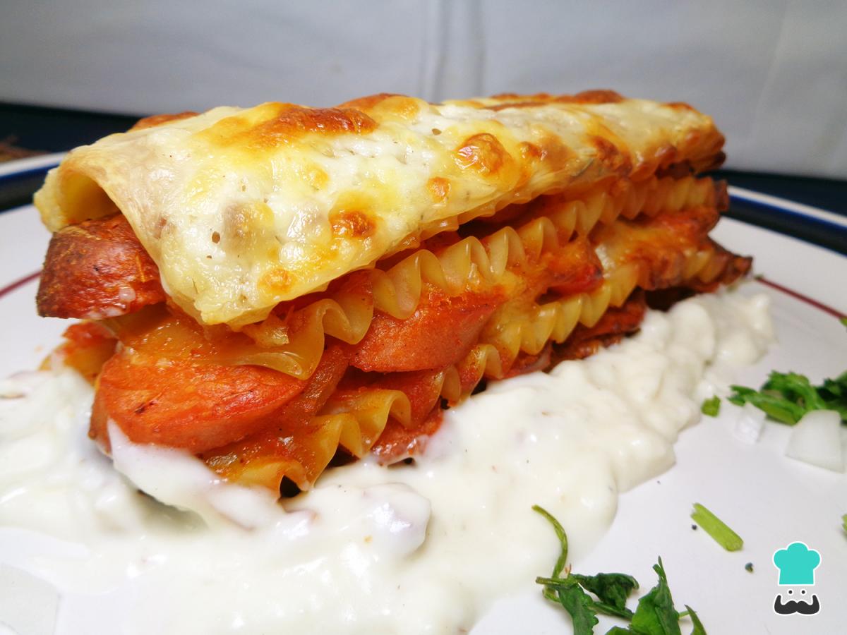 Receta de Lasaña de salchicha