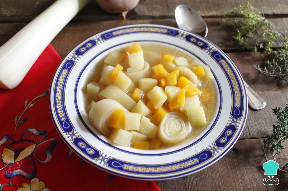 Receta de Porrusalda con calabaza