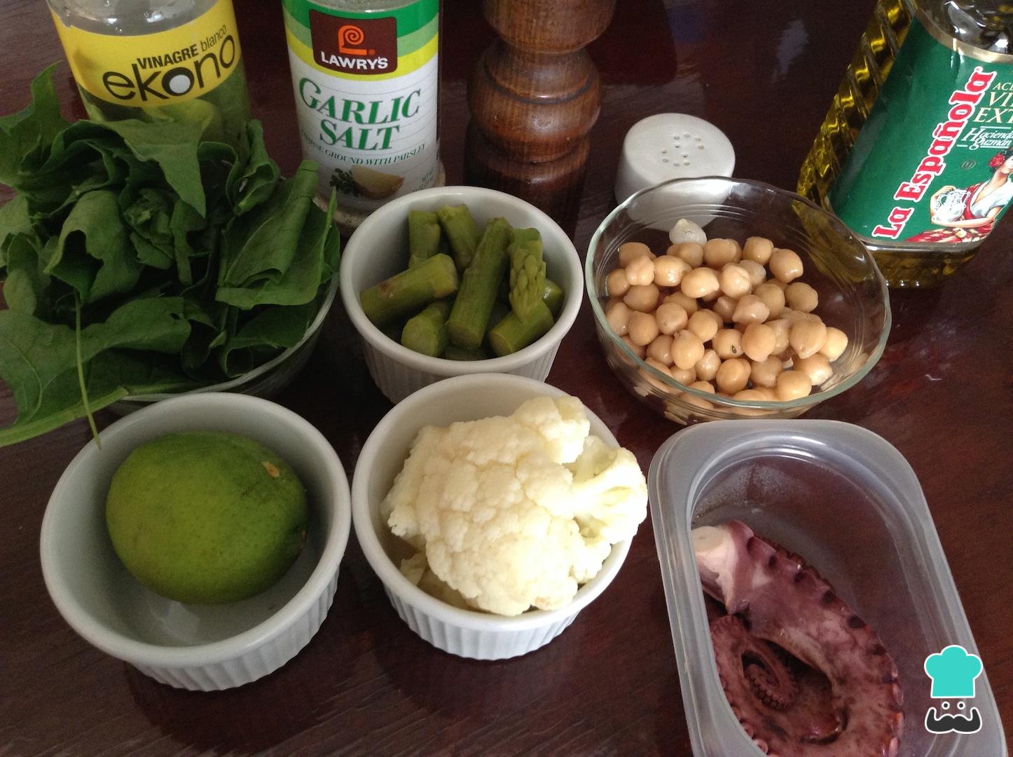 Ensalada de garbanzos con pulpo