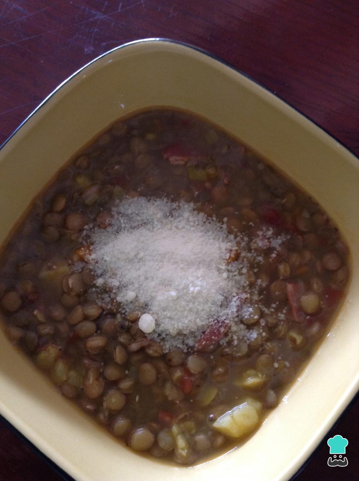 Receta de Lentejas con bacon y patata