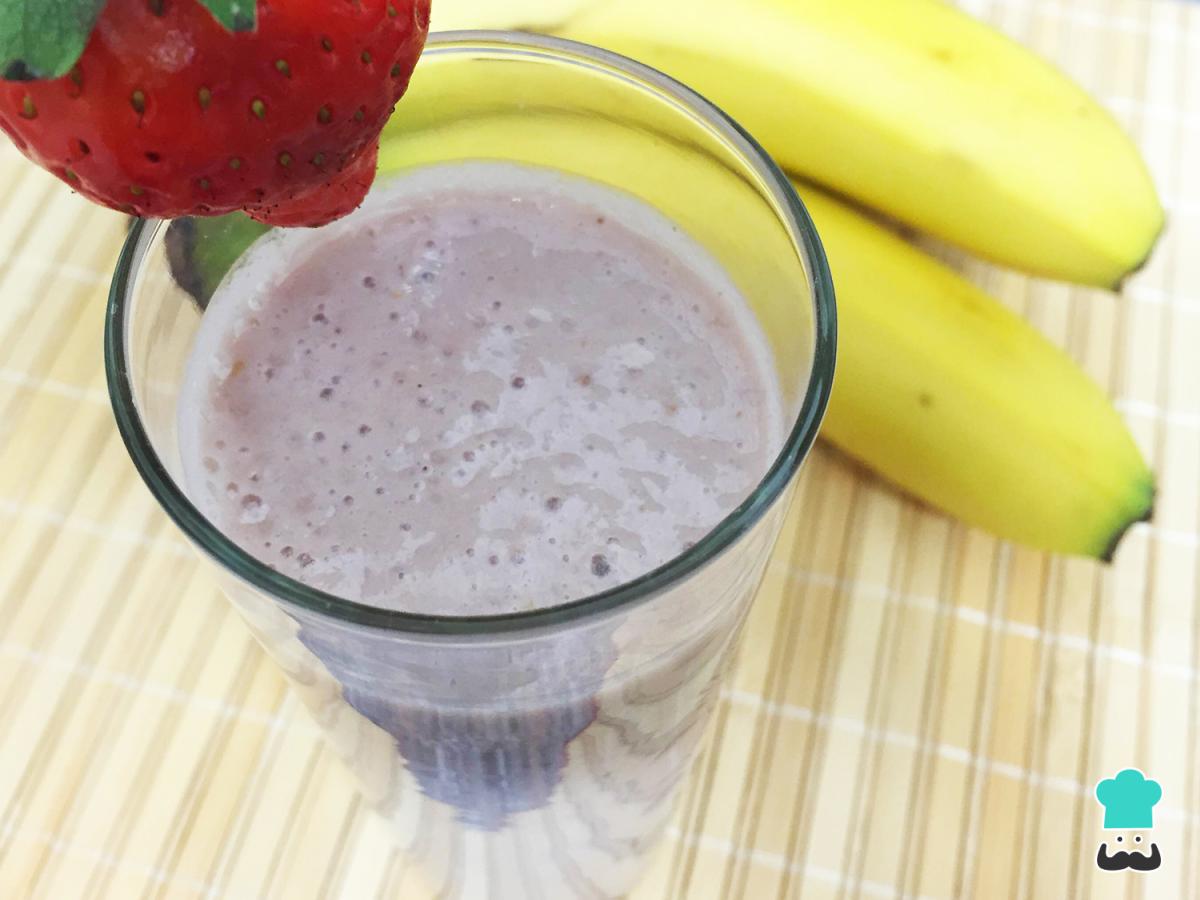 Batido de plátano y fresa