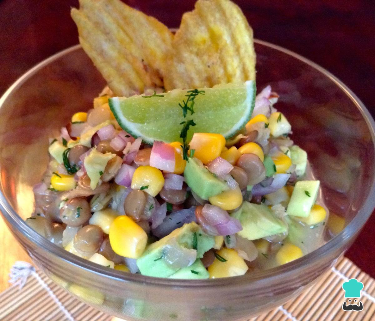 Receta de Ceviche de lentejas