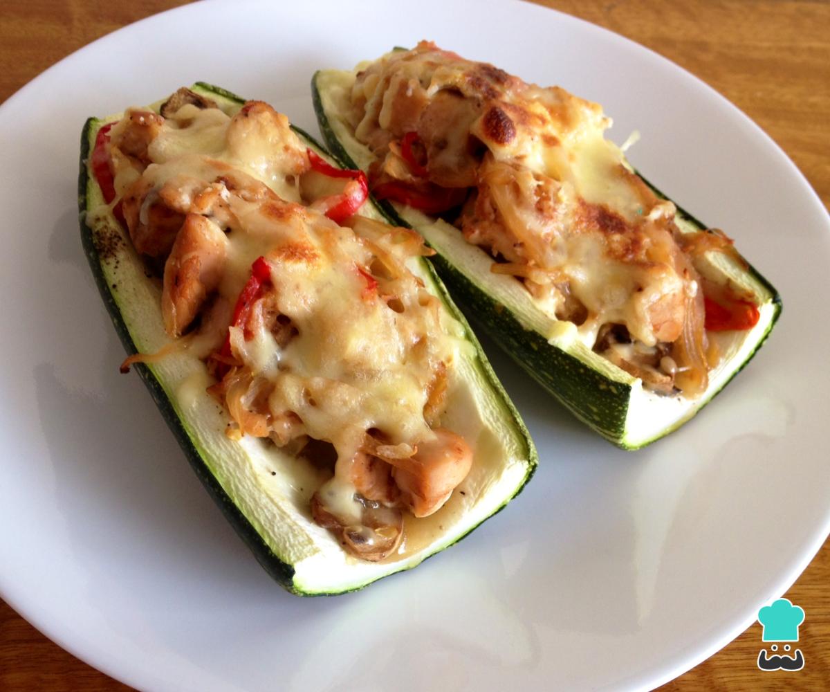 Receta de Calabacines rellenos de pollo