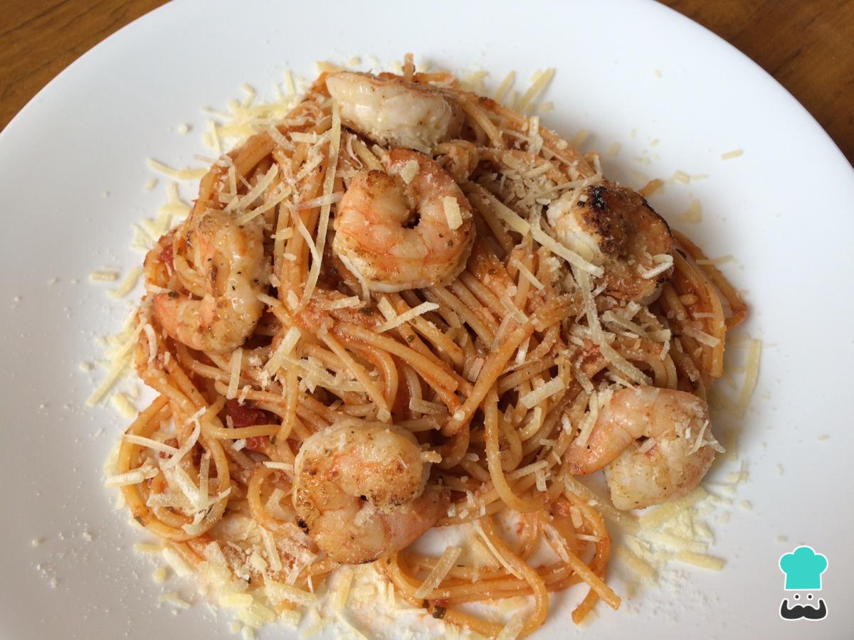 Receta de Pasta cajún con camarones