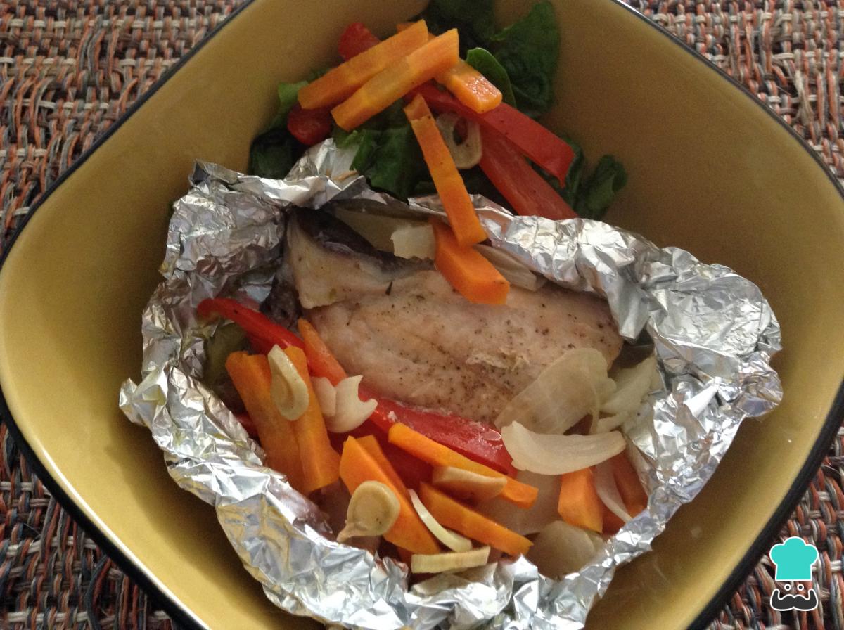 Receta de Salmón en papillote con verduras