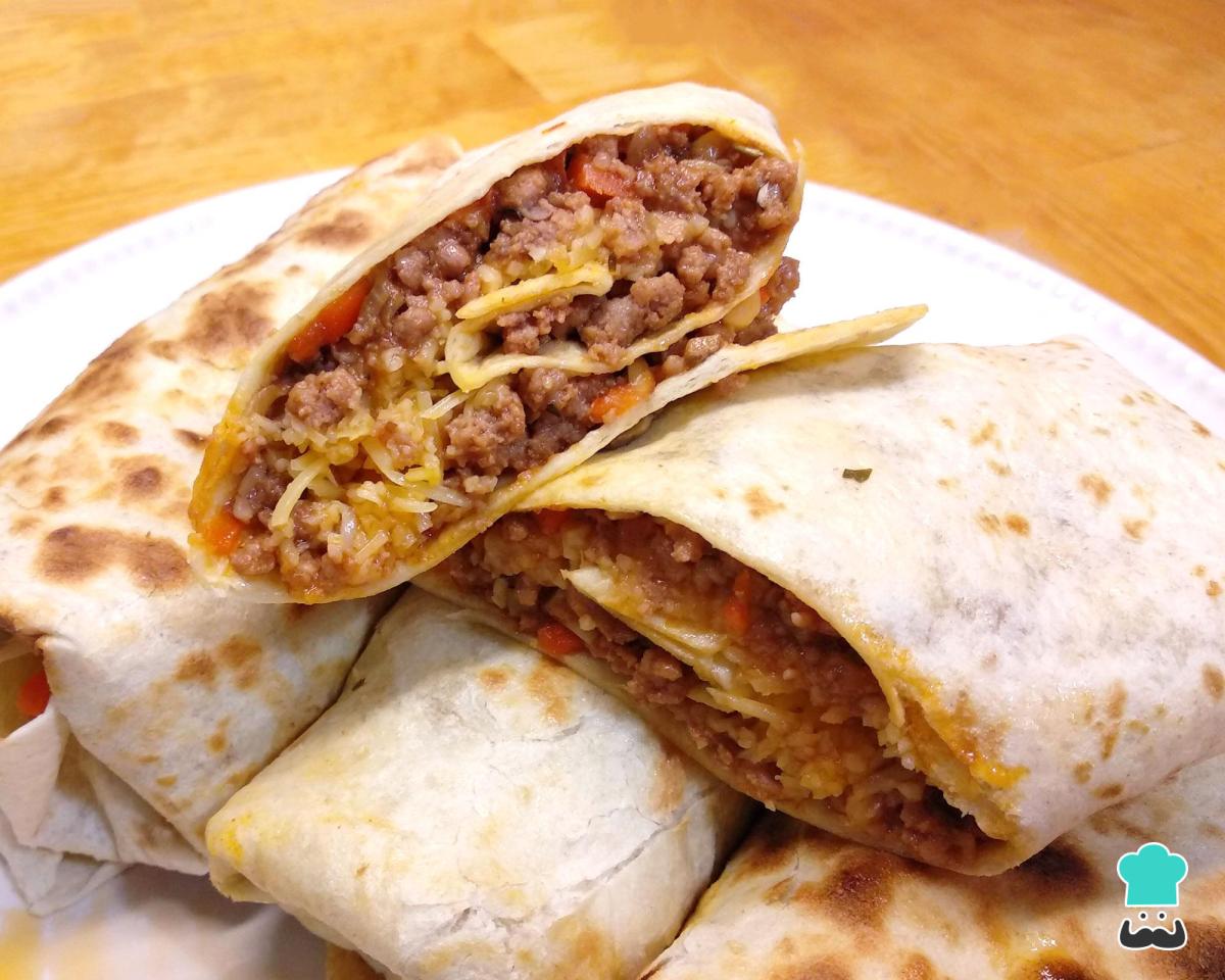Receta de Burritos de carne y queso