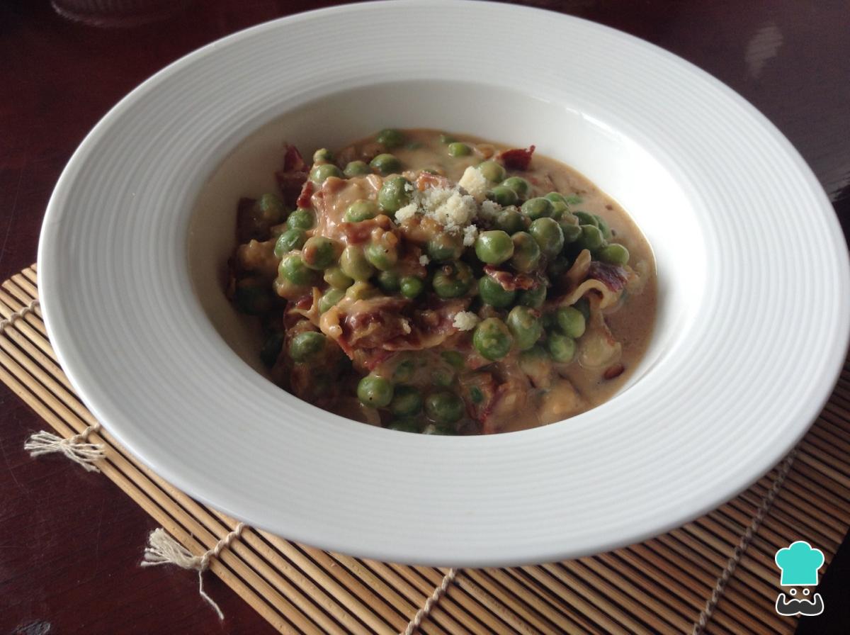 Receta de Guisantes con jamón