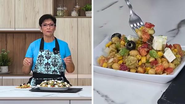 Loli Domínguez, cocinera, sobre la mejor ensalada de garbanzos para el verano: lleva 500 g de garbanzos, 200 g de atún, 2 tomates y 1 aguacate - Una ensalada muy completa y nutritiva para cualquier día de la semana