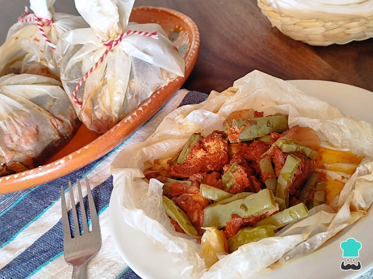 Receta de Mixiotes de puerco y pollo