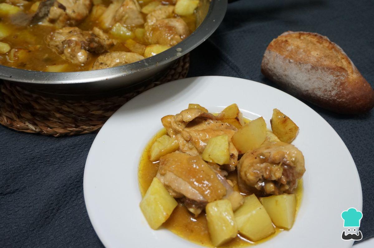 pollo guisado con papas