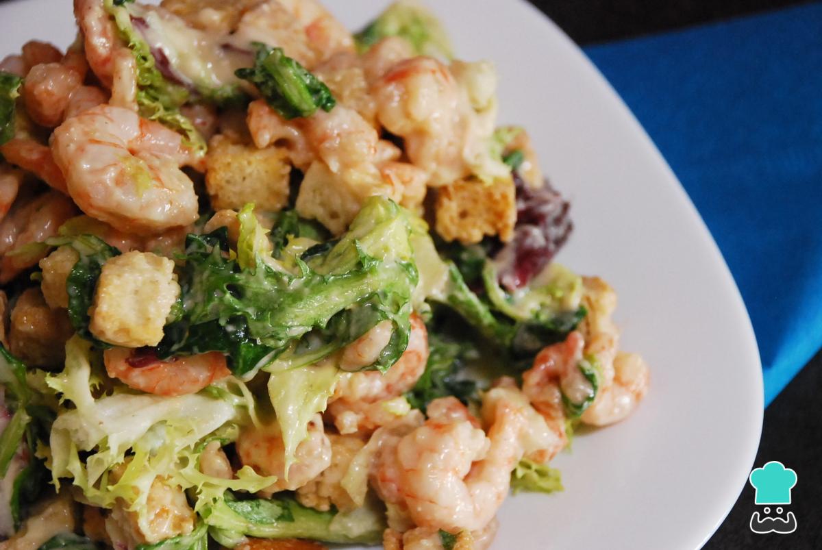 Receta de Ensalada César de camarones